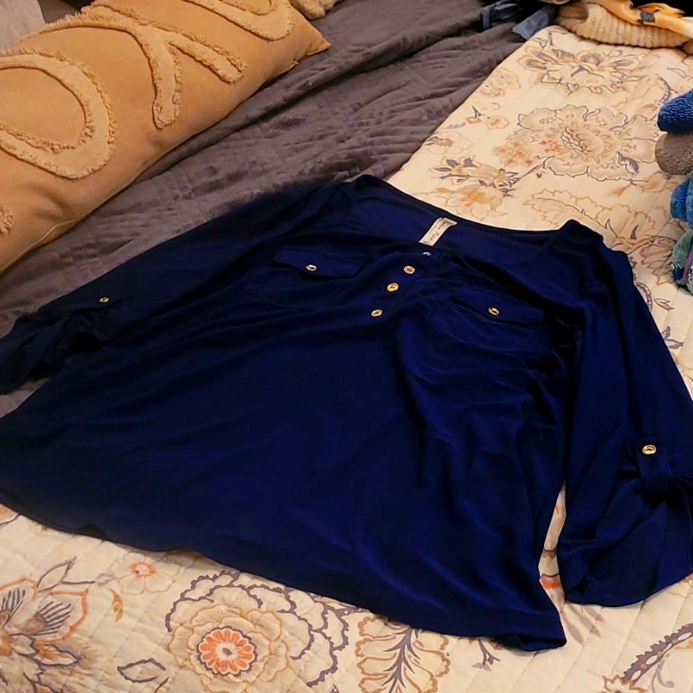 Blue blouse size petite XL